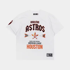 Houston Astros City Tour Drop Shoulder Mens Short Sleeve Shirt (White)