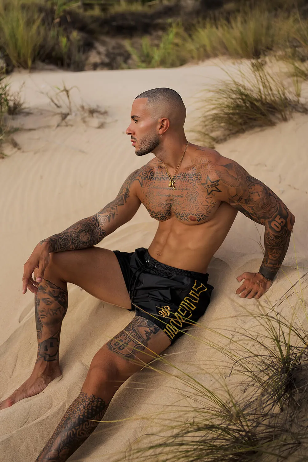 Icon Band Swim Shorts - Black