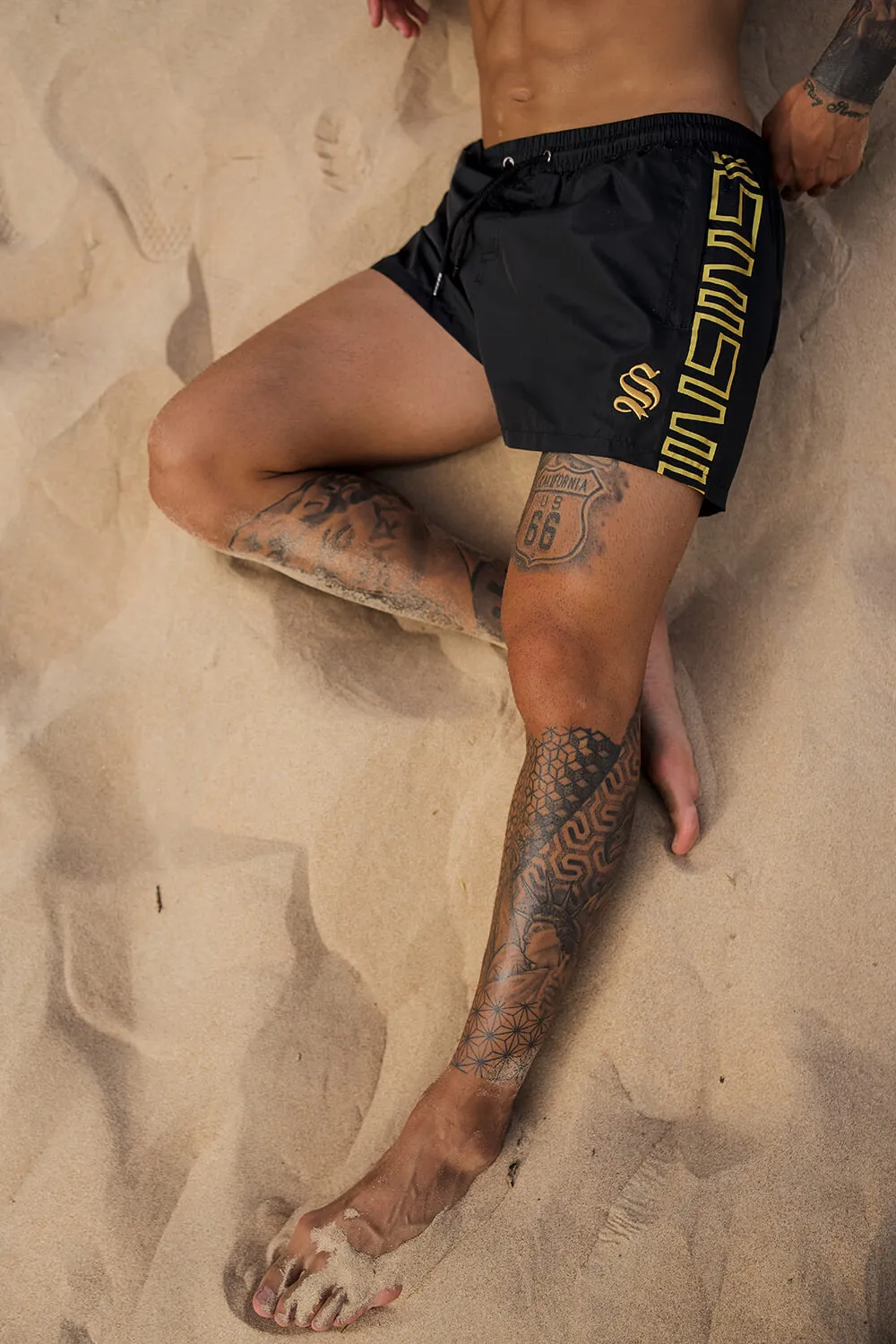 Icon Band Swim Shorts - Black