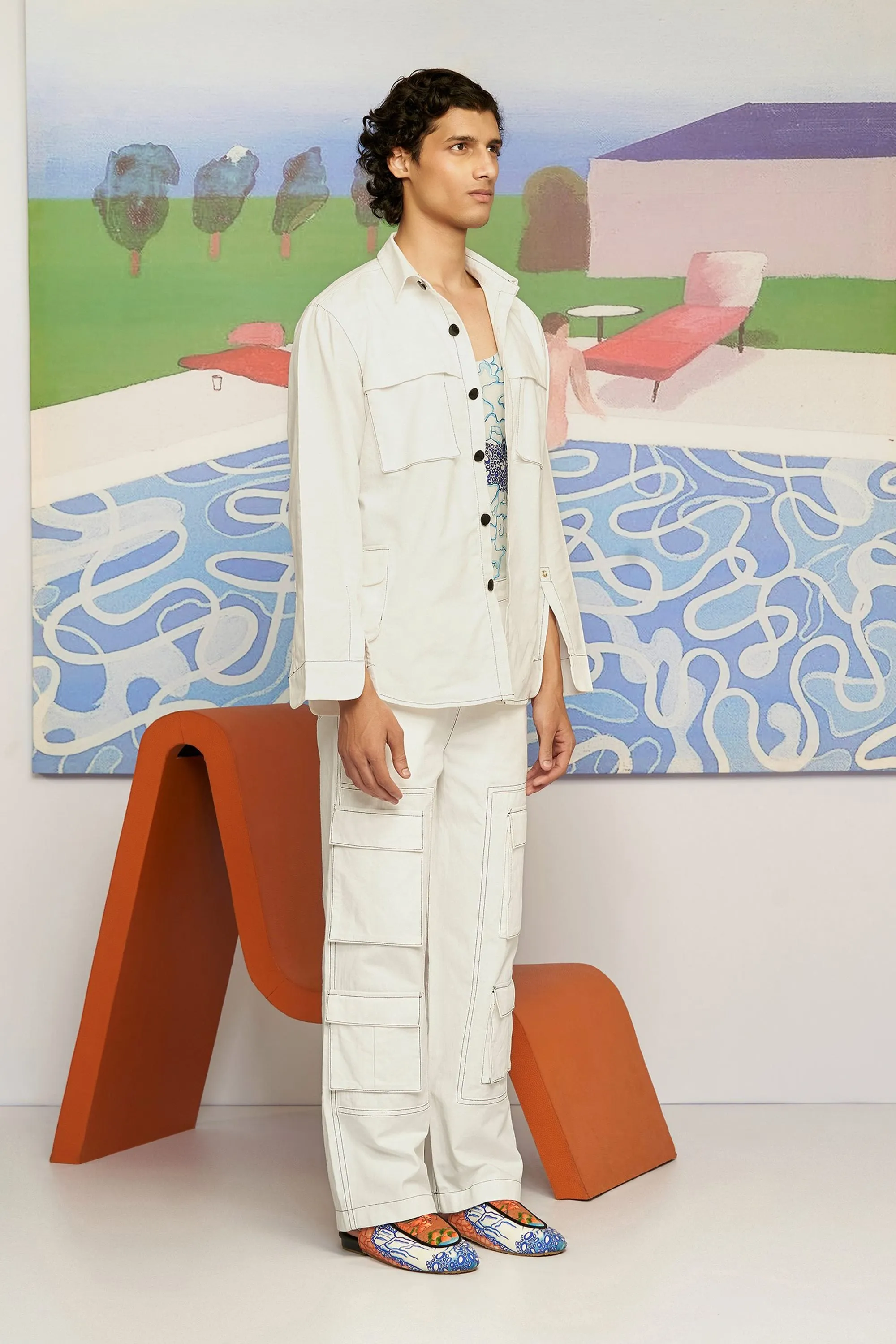 Ivory Cargo Pocketted Trousers