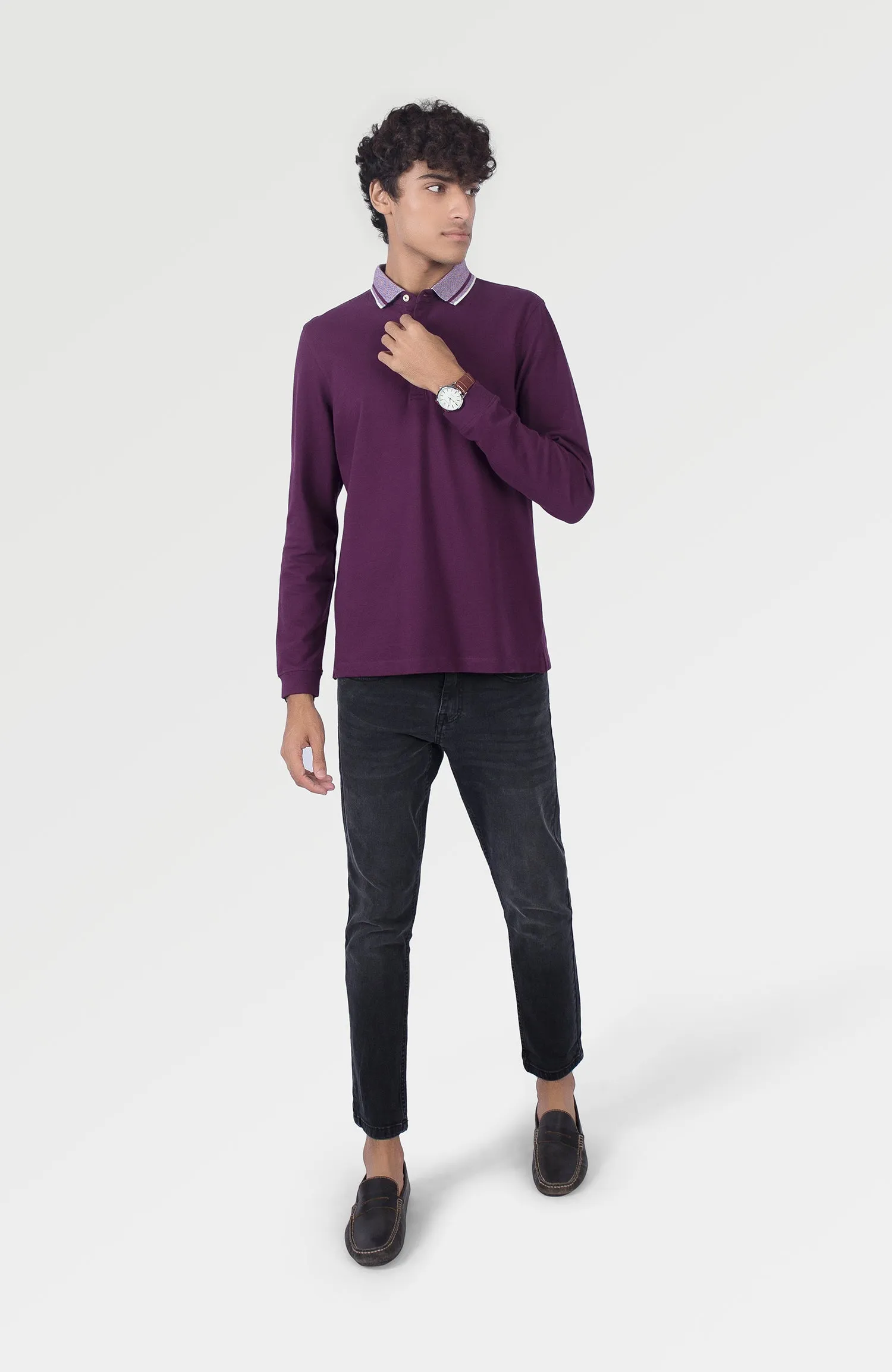 Jacquard Collar Polo