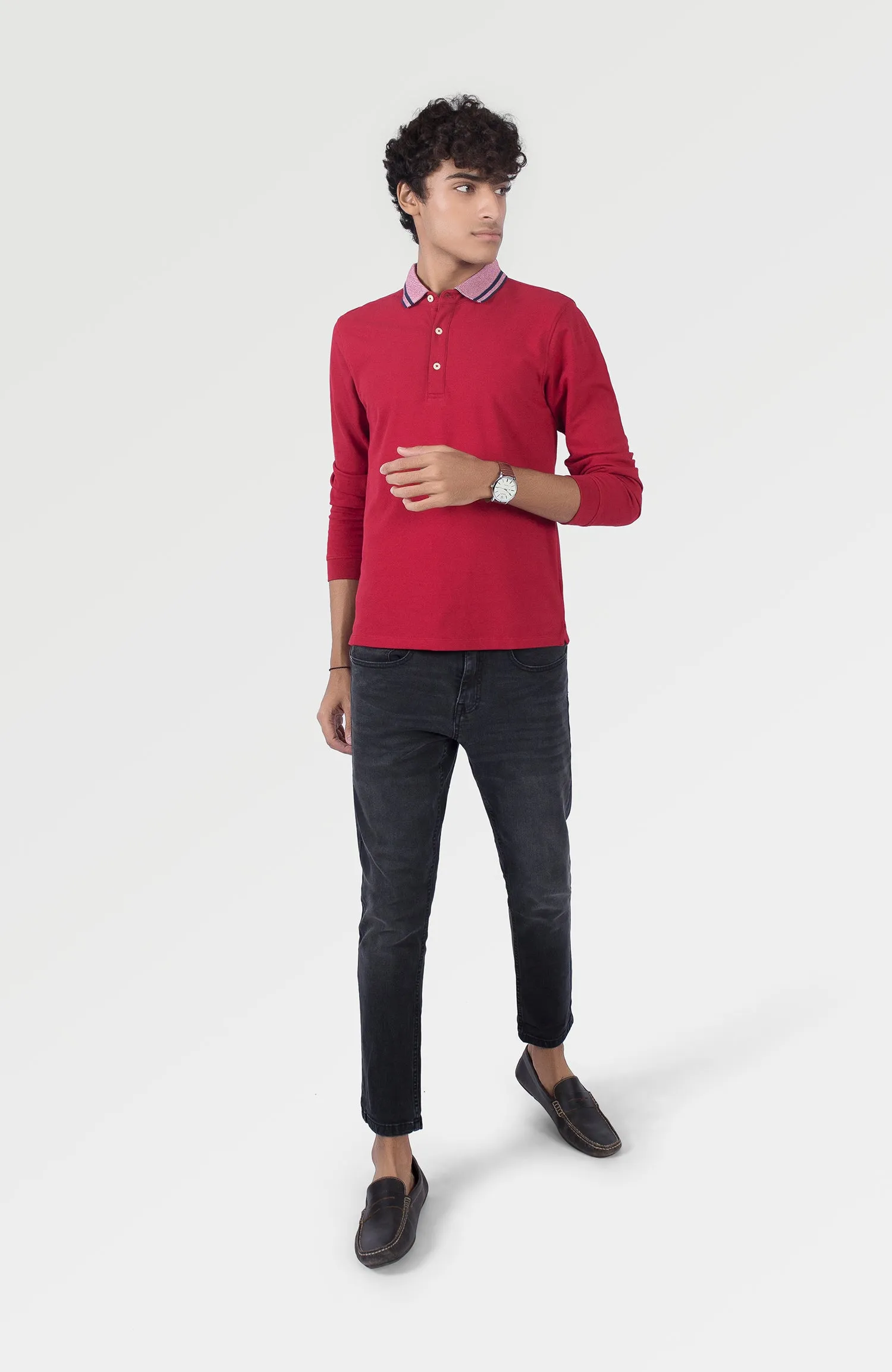 Jacquard Collar Polo
