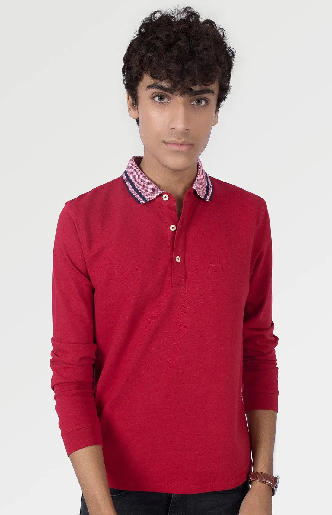 Jacquard Collar Polo