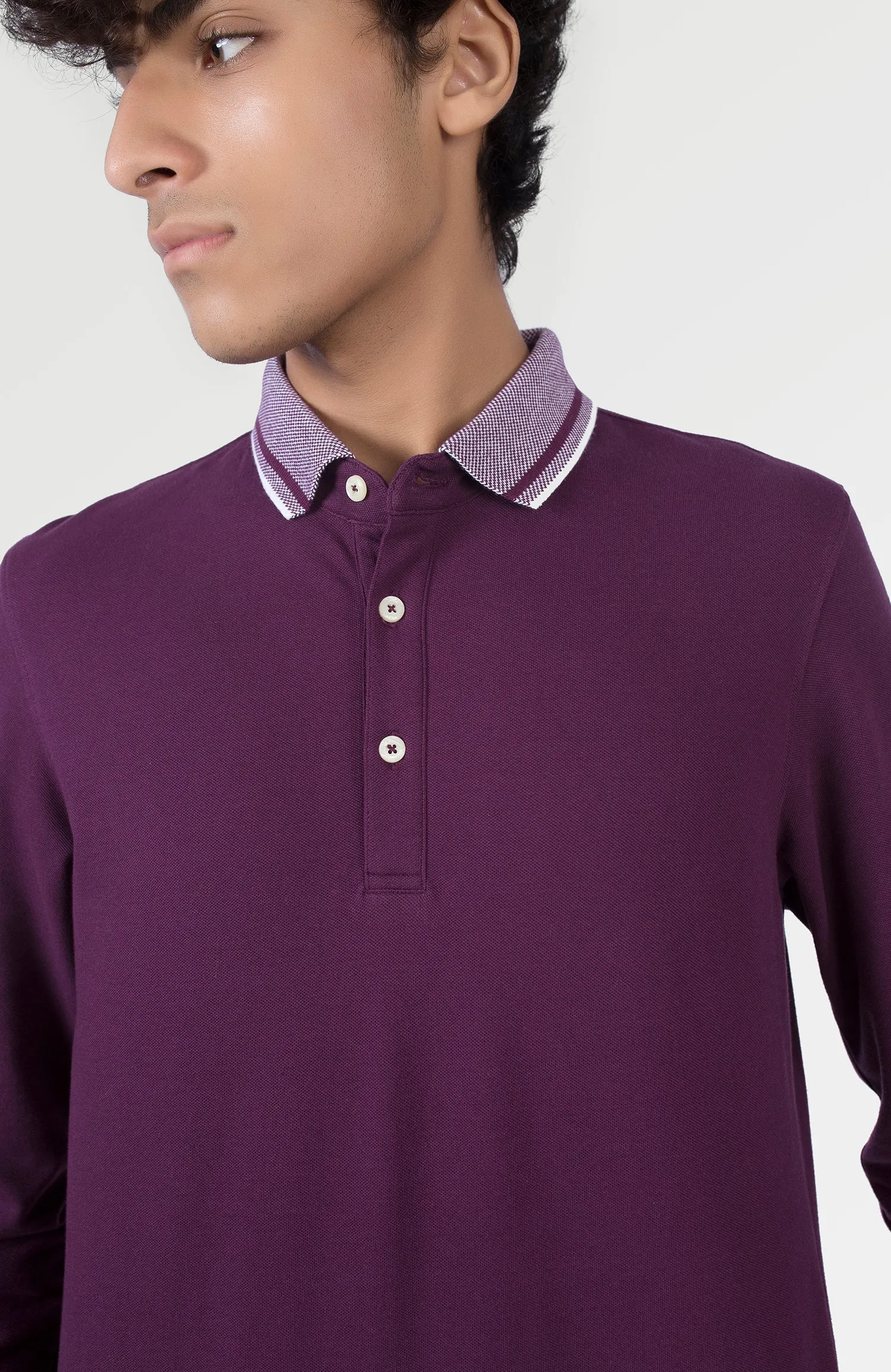 Jacquard Collar Polo