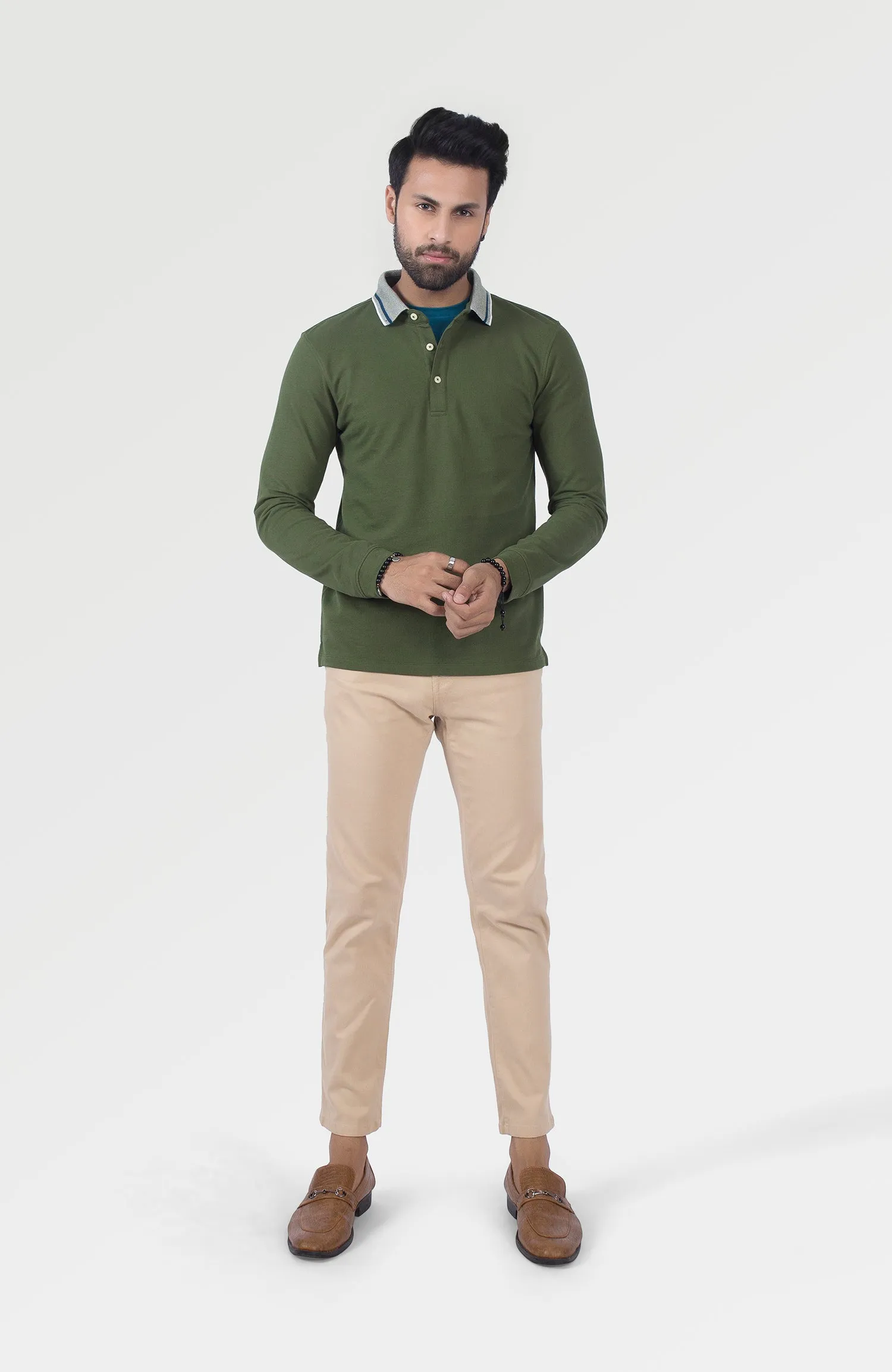 Jacquard Collar Polo