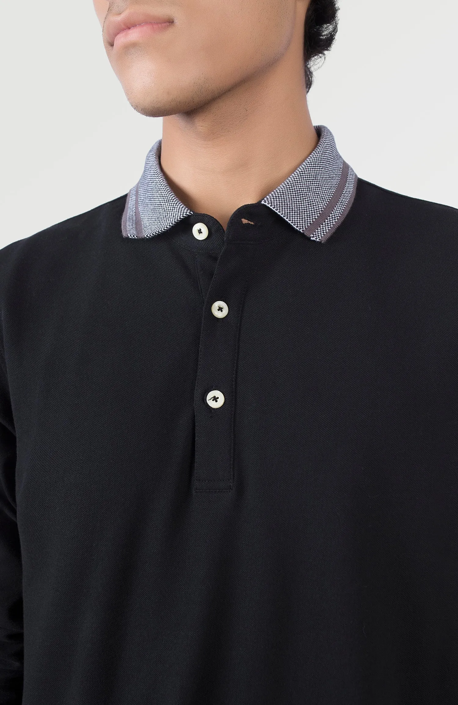 Jacquard Collar Polo