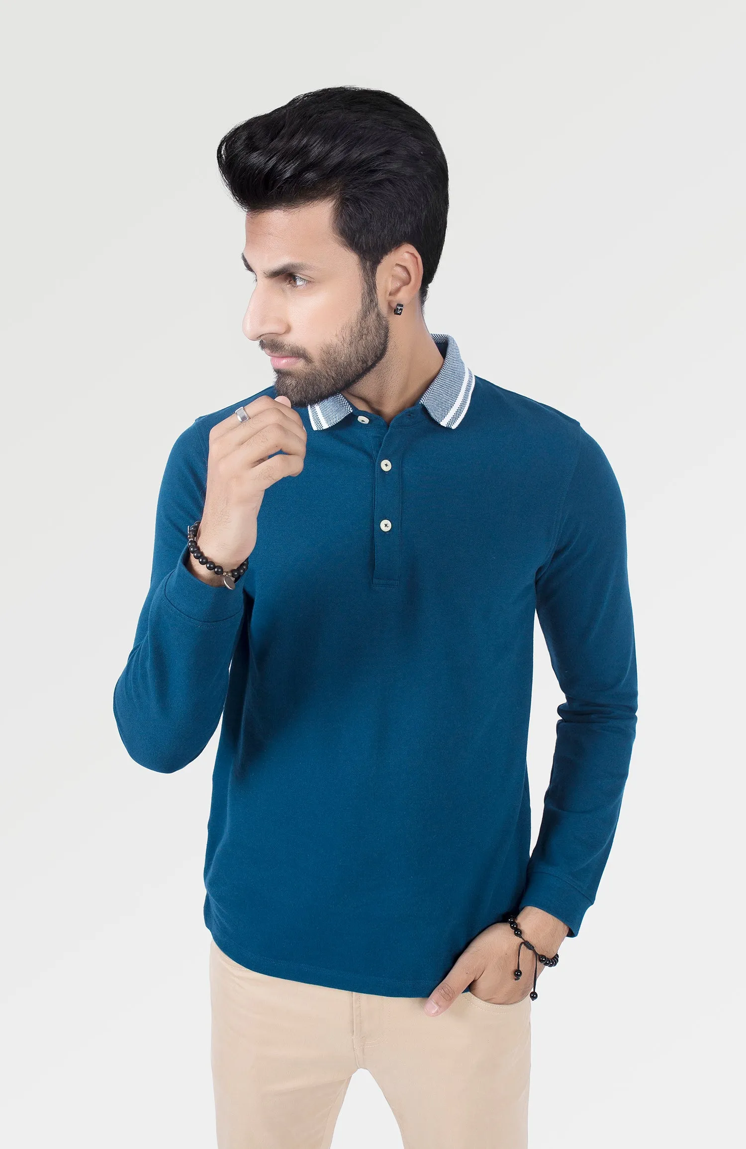 Jacquard Collar Polo