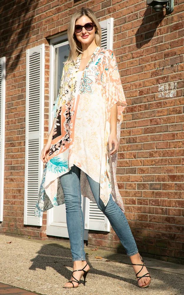 JP2200 Floral Print Cover Up Kimono