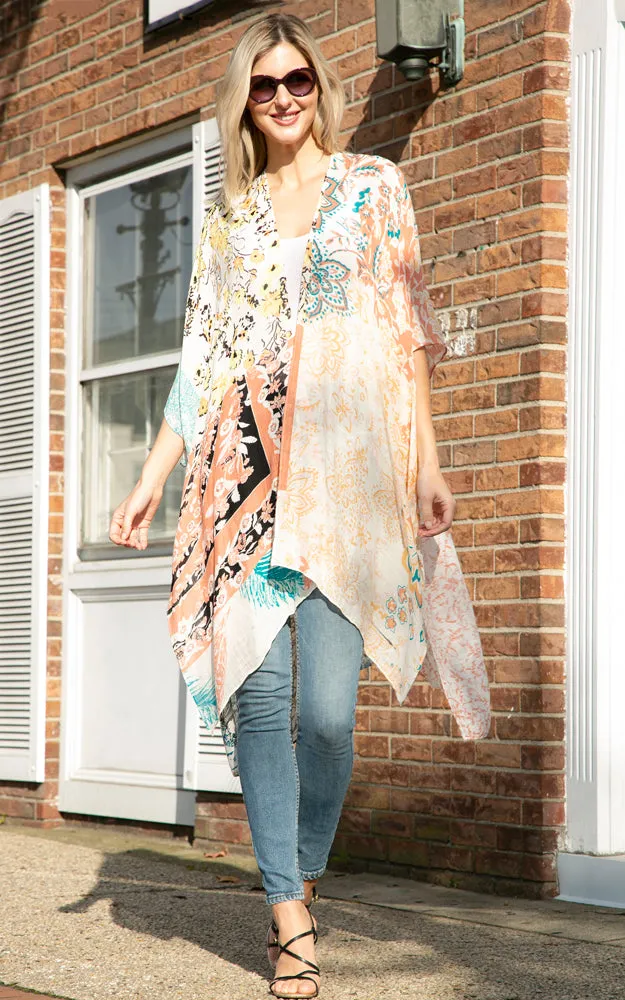 JP2200 Floral Print Cover Up Kimono