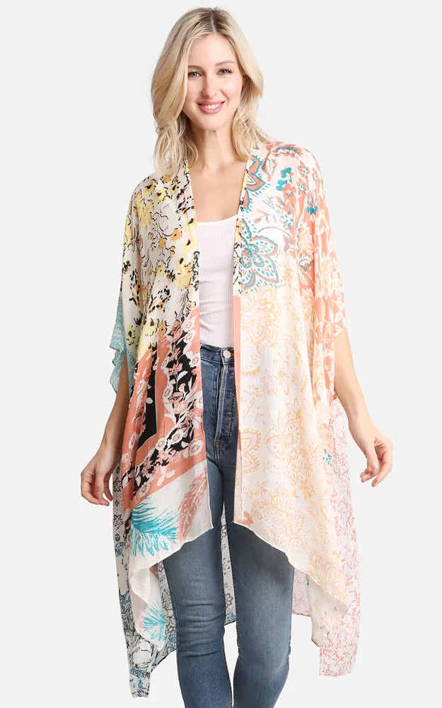 JP2200 Floral Print Cover Up Kimono