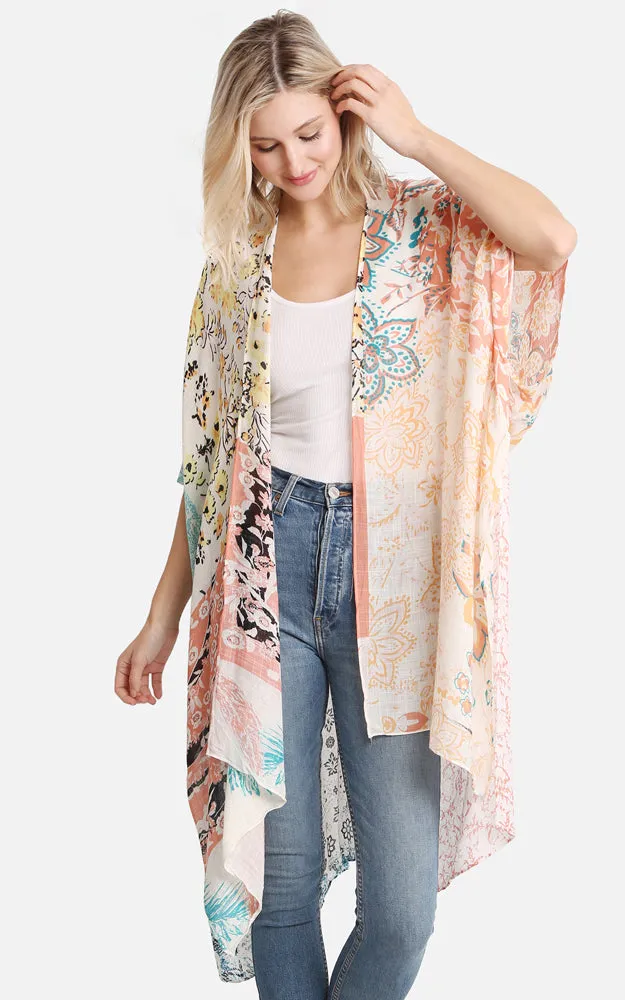 JP2200 Floral Print Cover Up Kimono
