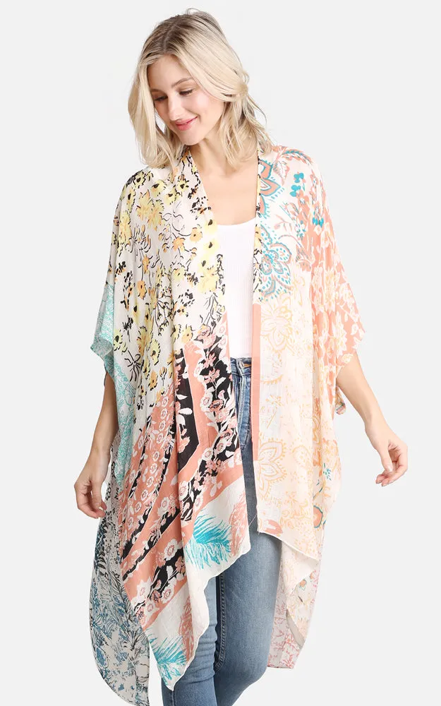 JP2200 Floral Print Cover Up Kimono