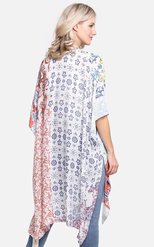 JP2200 Floral Print Cover Up Kimono