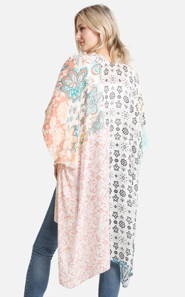 JP2200 Floral Print Cover Up Kimono