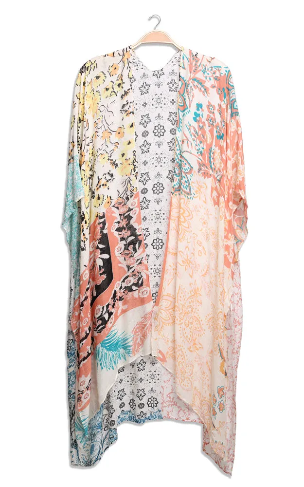 JP2200 Floral Print Cover Up Kimono