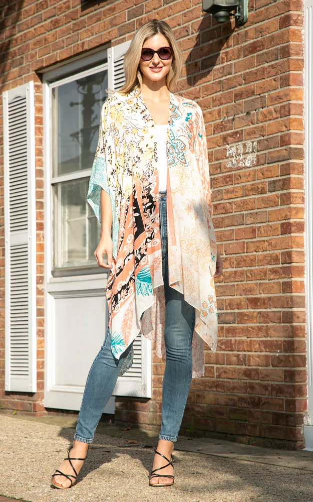 JP2200 Floral Print Cover Up Kimono