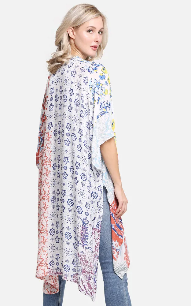 JP2200 Floral Print Cover Up Kimono