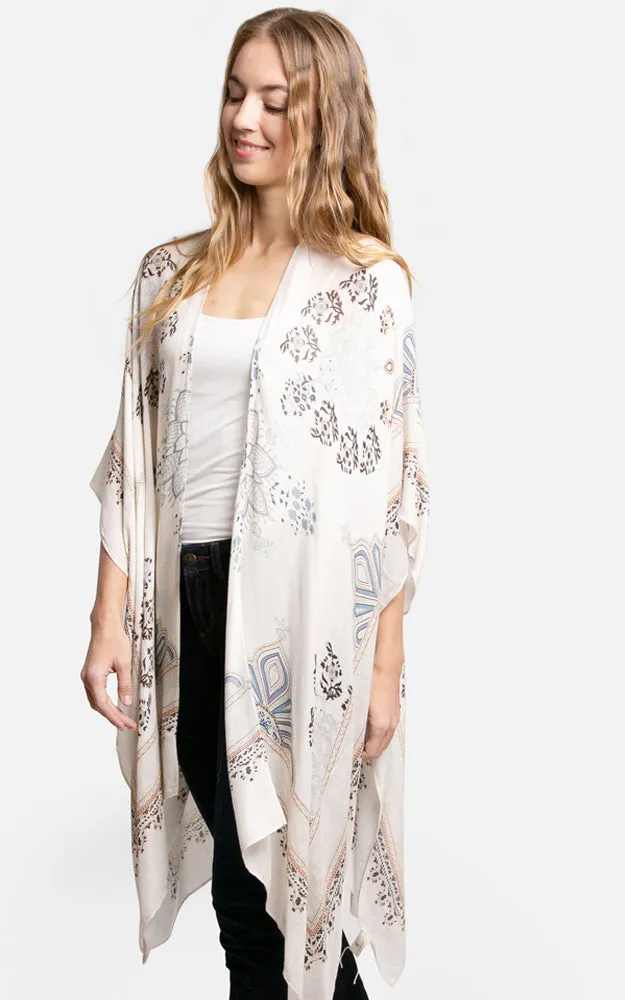 JP3013 Floral Print Cover Up Kimono