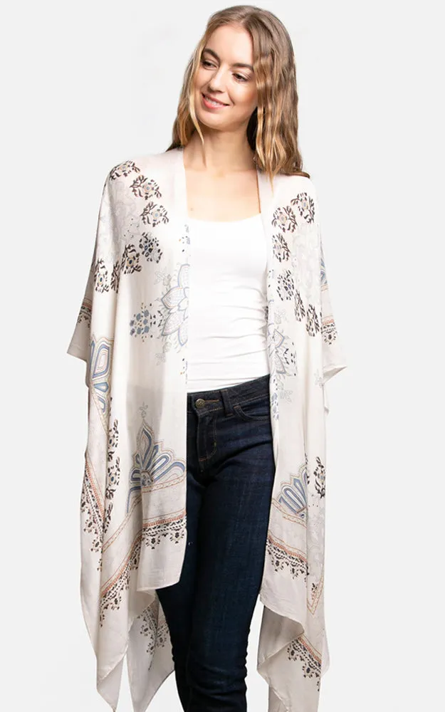 JP3013 Floral Print Cover Up Kimono