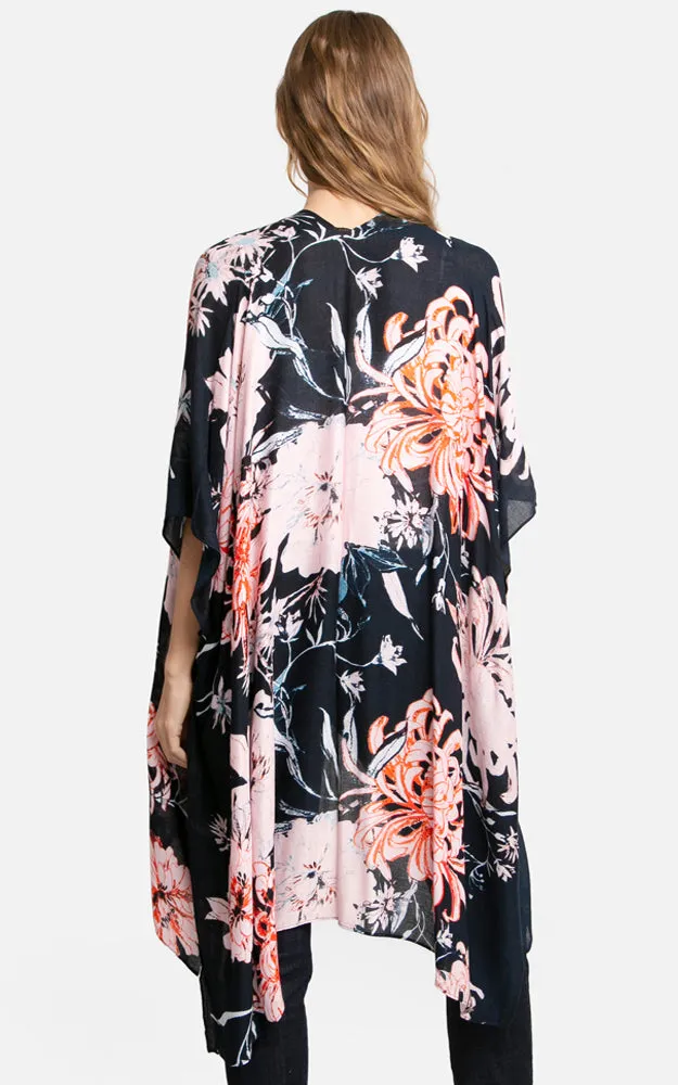 JP3014 Floral Print Cover Up Kimono