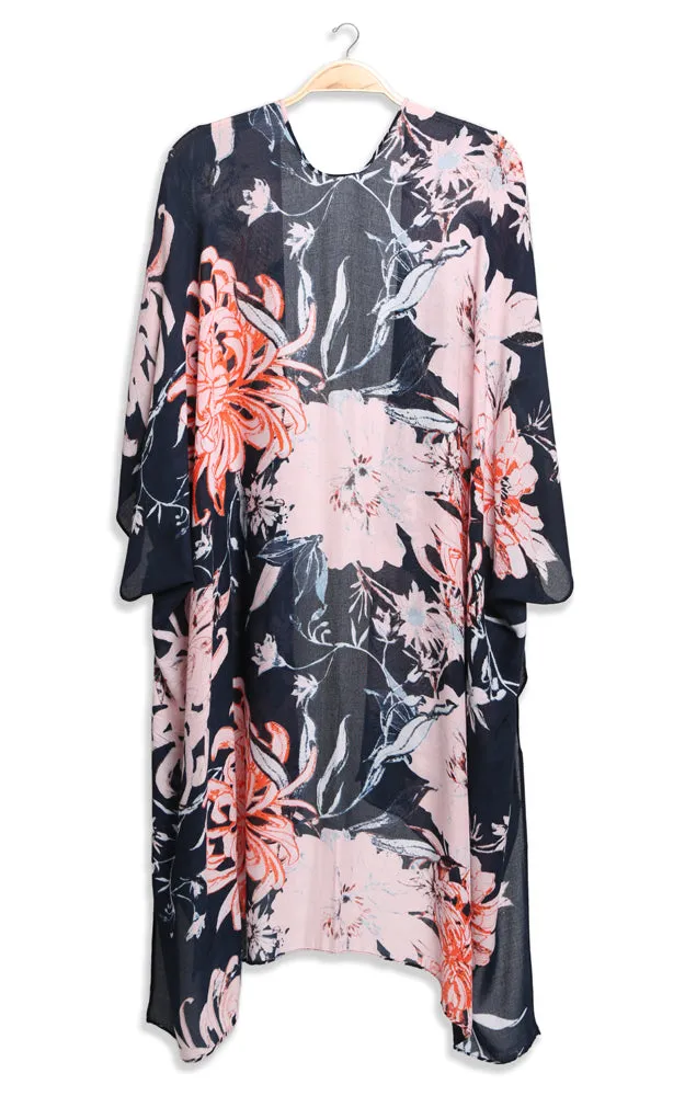 JP3014 Floral Print Cover Up Kimono
