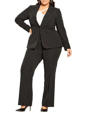 Kendra Jacket | Black Pinstripe
