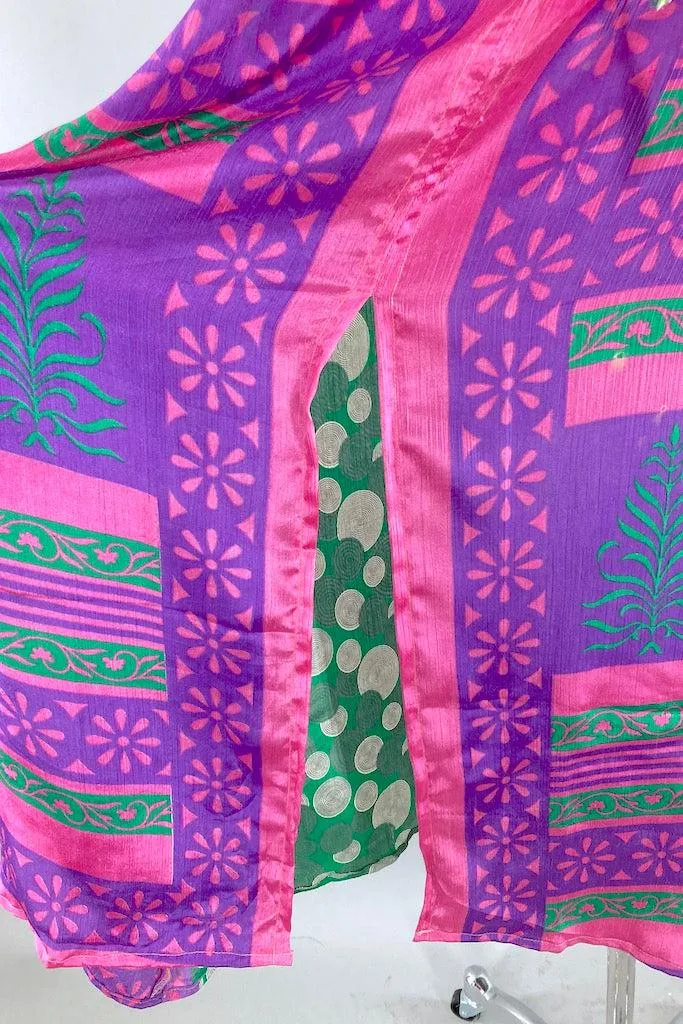 Kerala Kaftan / Pink & Green Floral