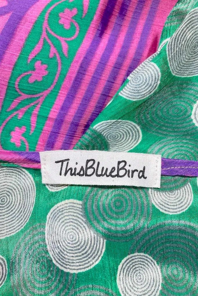 Kerala Kaftan / Pink & Green Floral