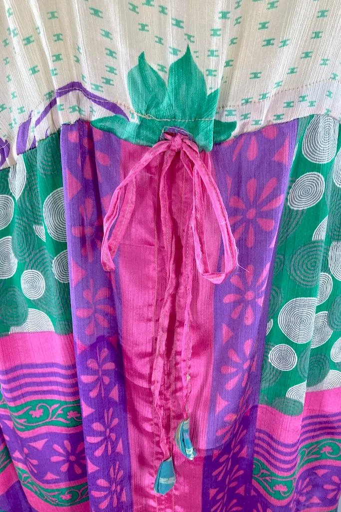 Kerala Kaftan / Pink & Green Floral