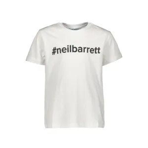 Kids Neil Barrett White Hashtag Tee