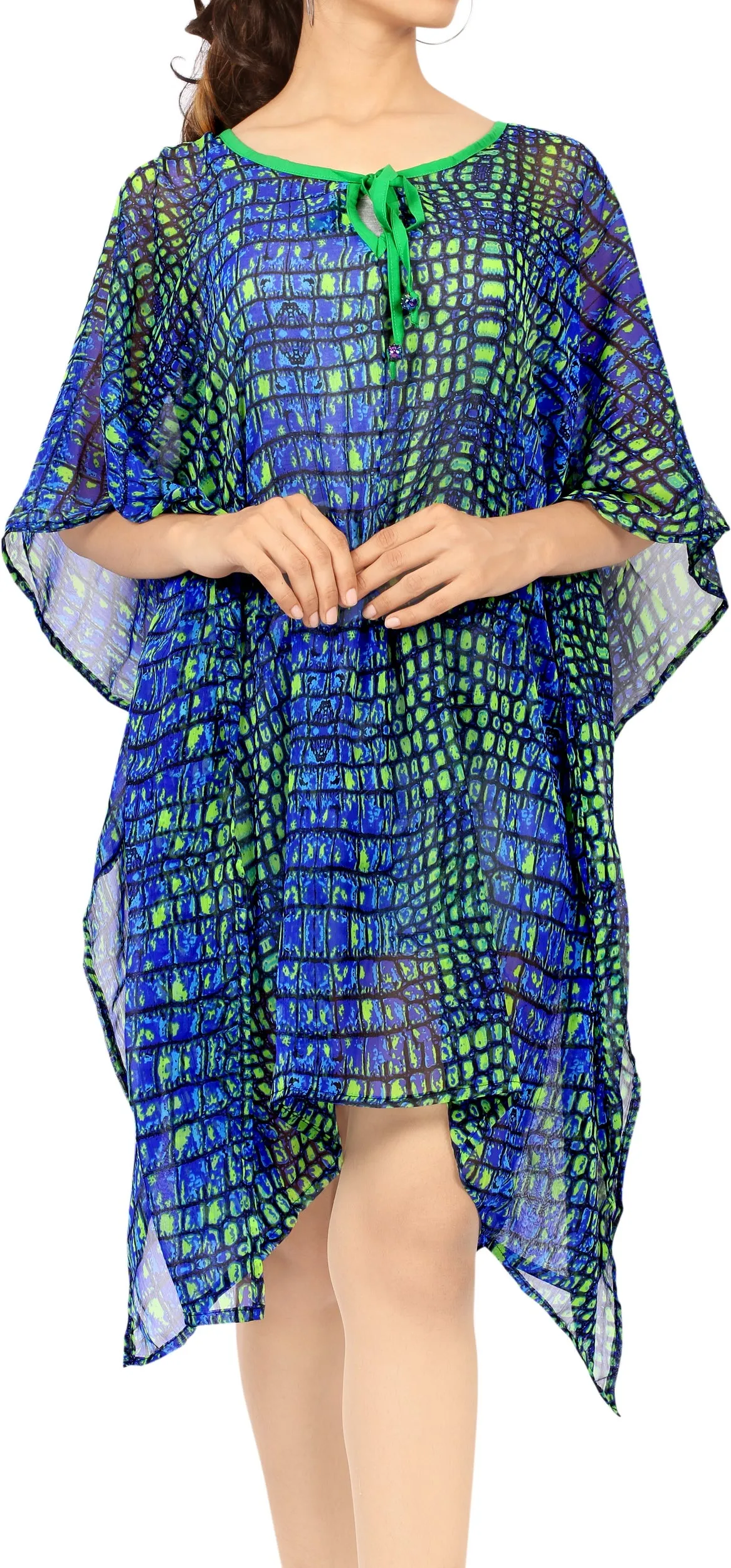 LA LEELA Swimsuit Cover Up for Women Bathing Suit Swimwear Beach Kaftan Dress US 16-26W st Patrick's day Green_X914