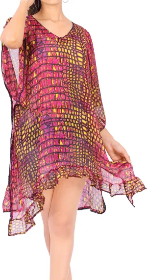 LA LEELA Swimsuit Cover ups for Women Loose fit Bikini Beach Bathing Swimsuit Cover Up US 8-14 Pink_E873