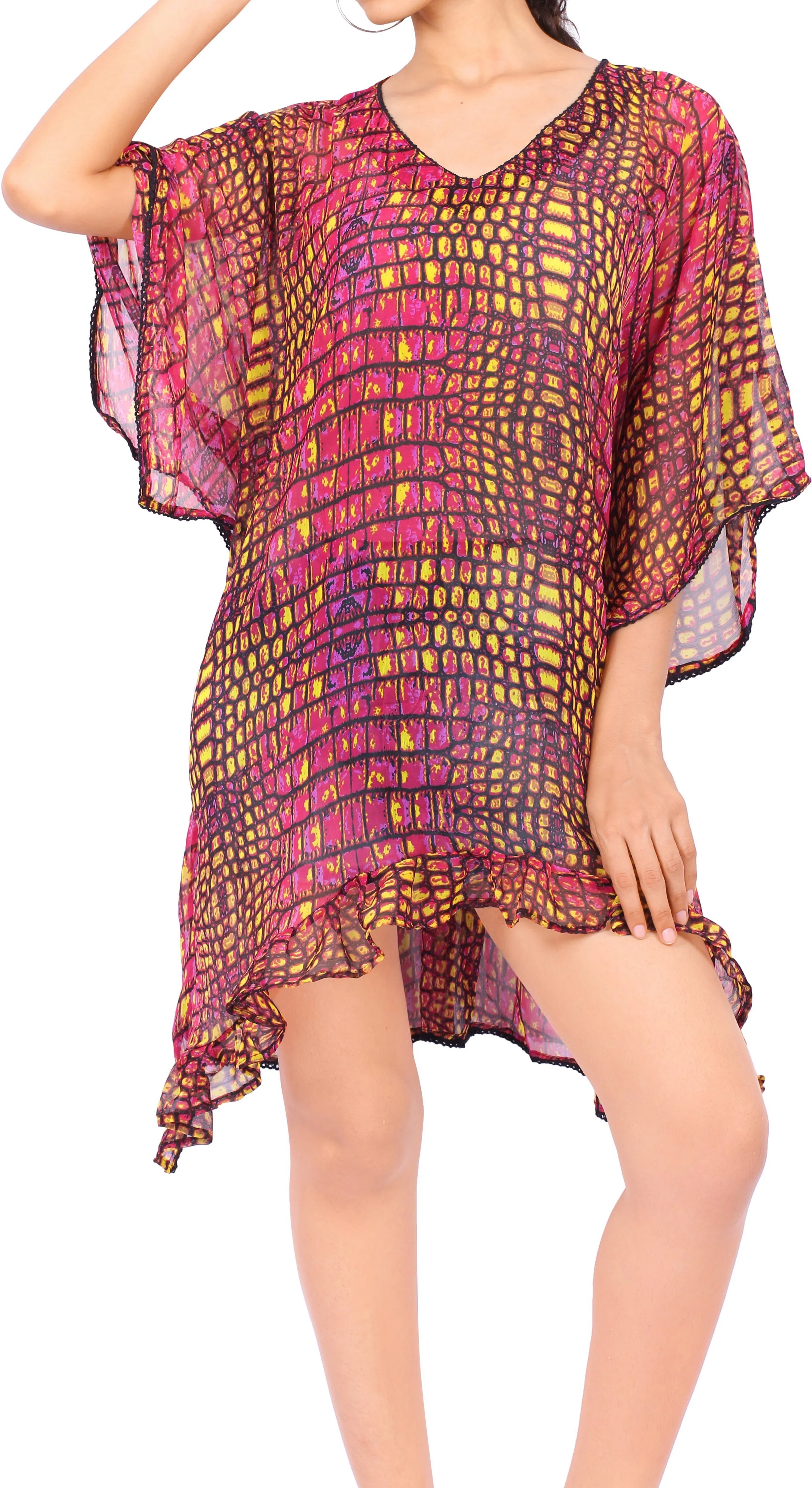 LA LEELA Swimsuit Cover ups for Women Loose fit Bikini Beach Bathing Swimsuit Cover Up US 8-14 Pink_E873
