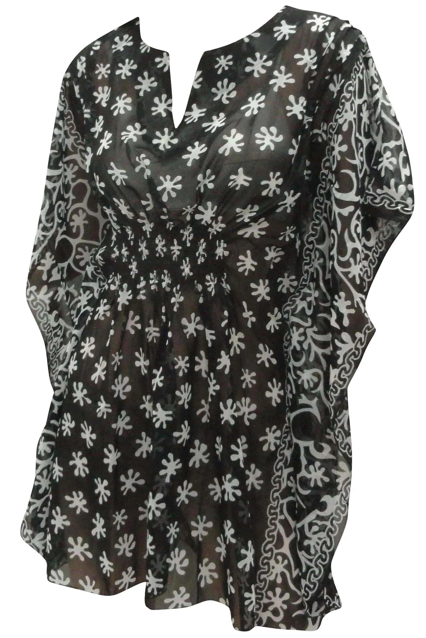 LA LEELA Women Chiffon Bikini Swimwear Cover Ups Beach Bikini Bathing Suit US 8-14 Black_D100