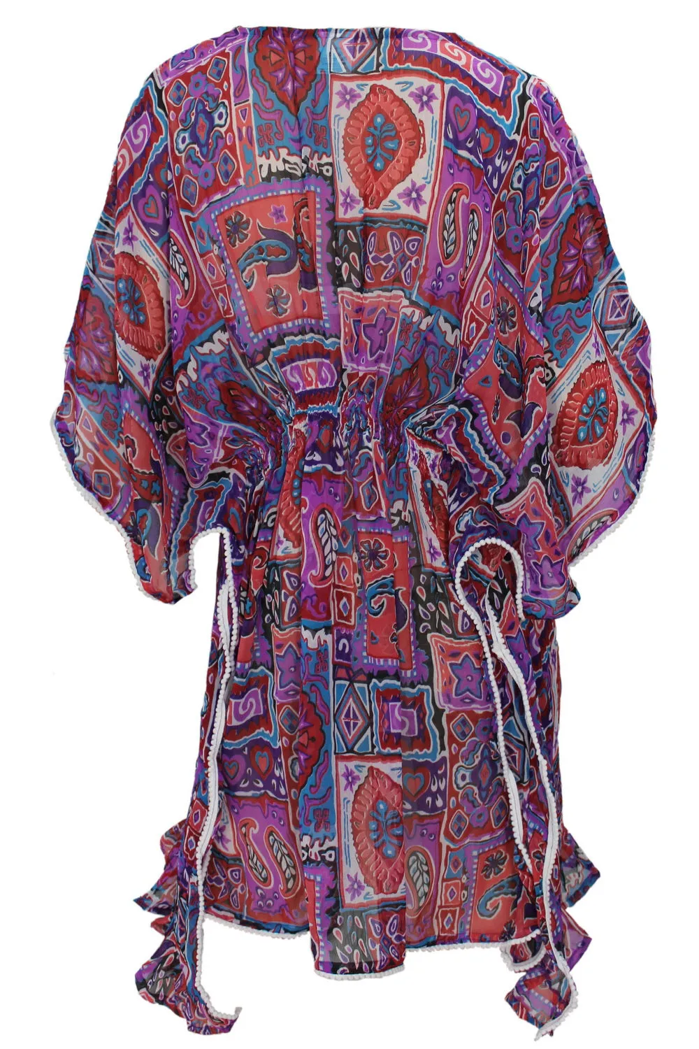 LA LEELA Women Chiffon Swimsuit Cover Ups Stylish Bikini Beach Cover Up Dress US 8-14 Purple_G8
