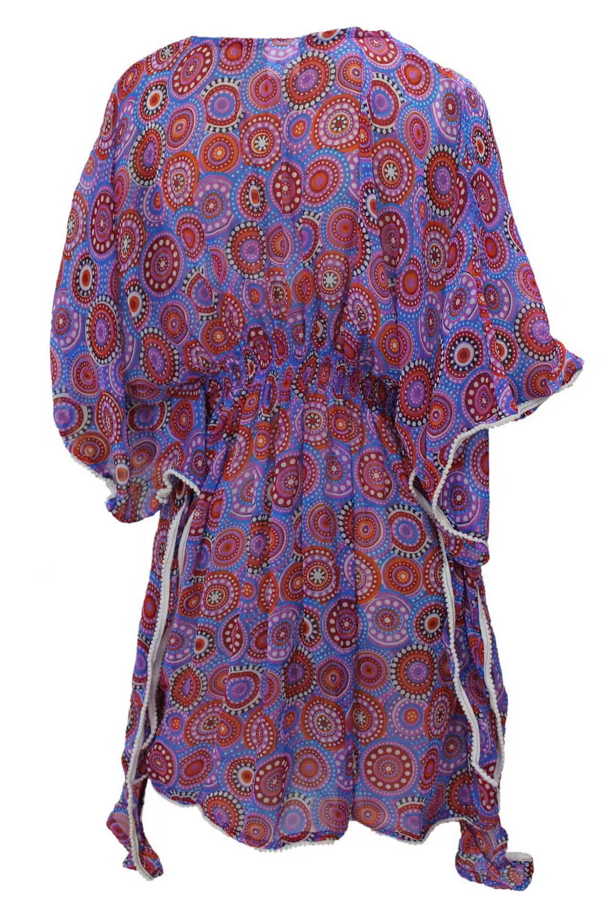 LA LEELA Women's Beach Swimwear Chiffon Cover Ups Summer Swimsuit Bikini Swimwear Dress US 8-14 Purple_G7