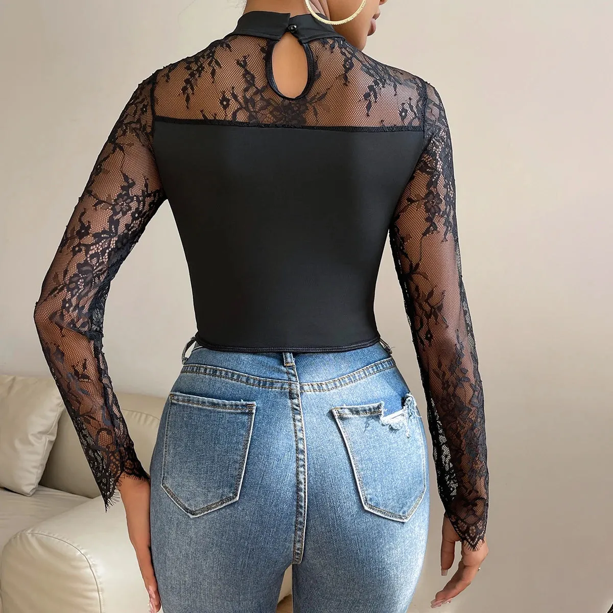 Lace Fishbone Corset Crop Top