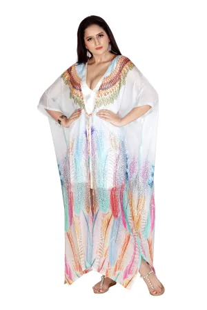 Lace up beach silk kimono Designer Leopard print