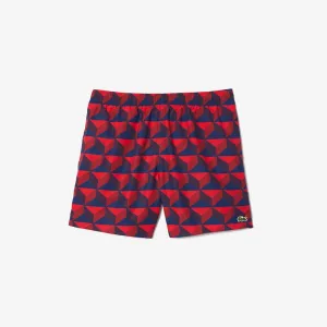 Lacoste PATTERNED SWIMWEAR TRUNKS Short Men’s -BLUE-BORDEAUX-RED