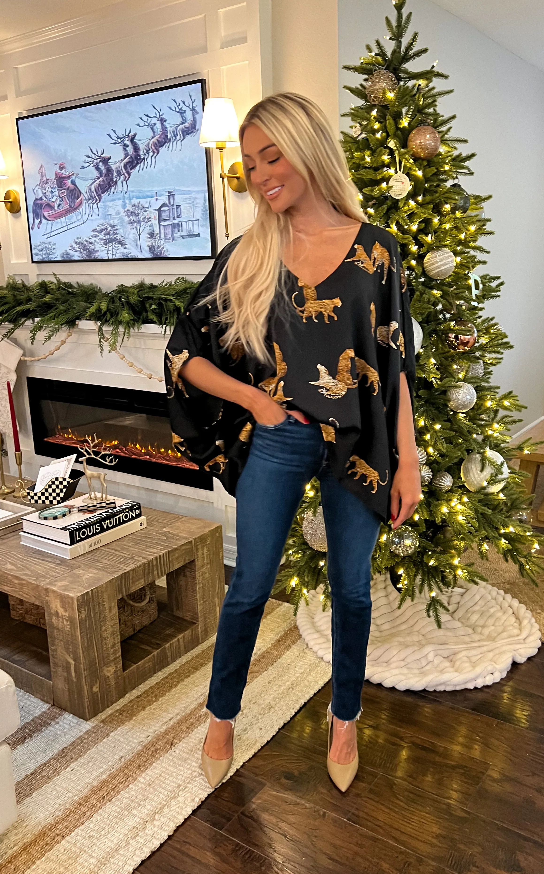 Leopard Satin Top