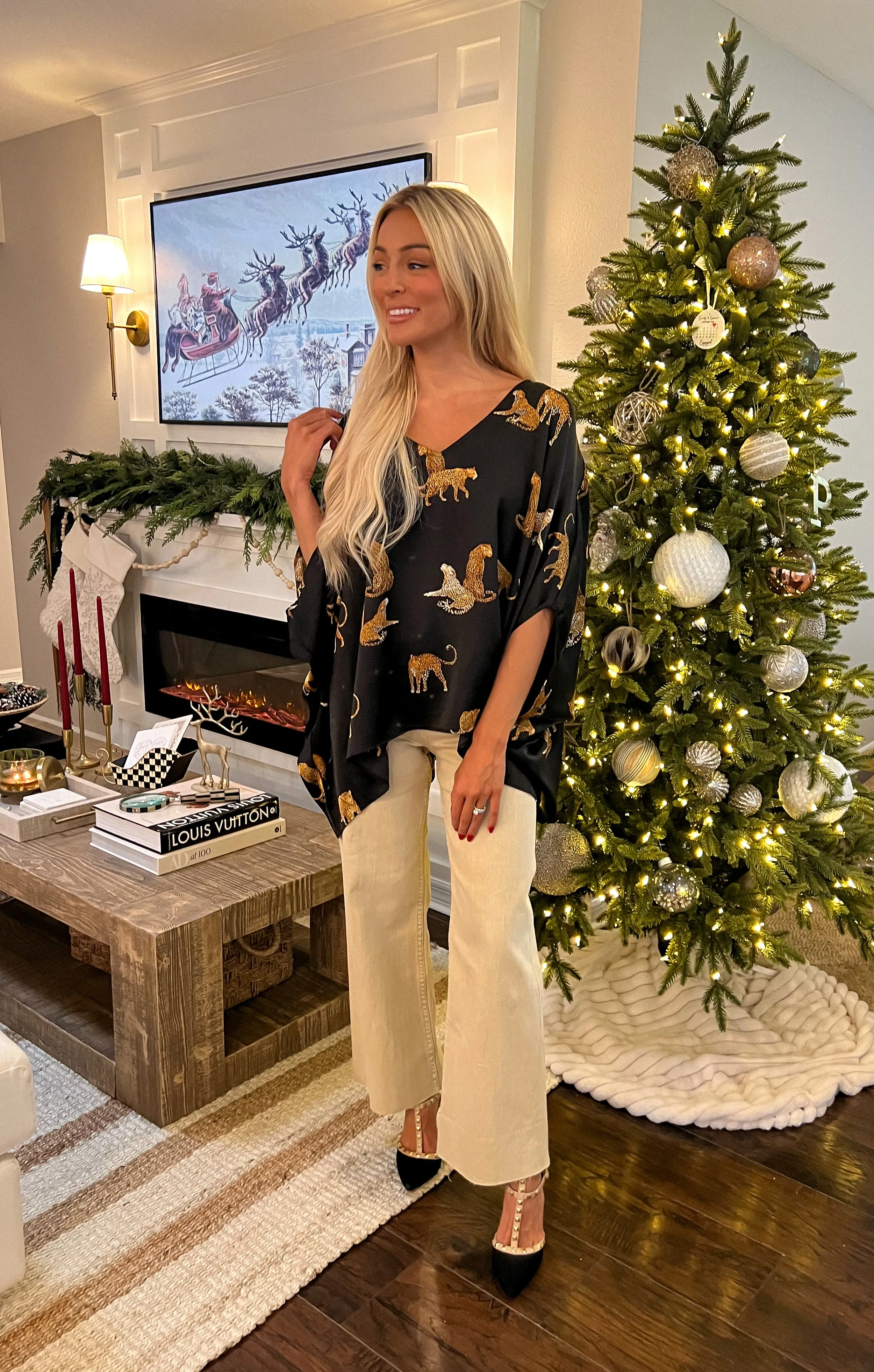 Leopard Satin Top