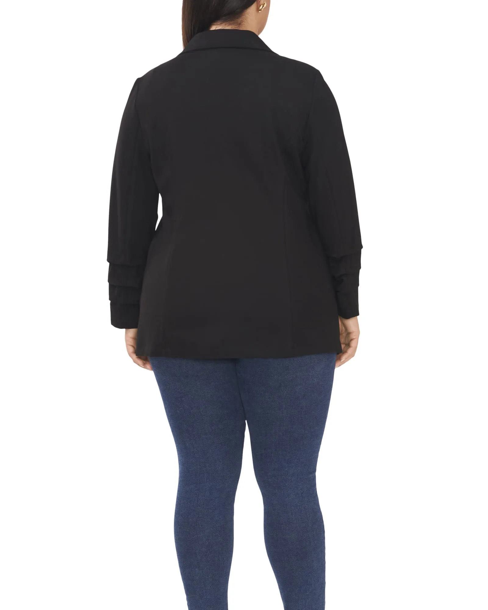 Lydia Ruched Sleeve Blazer | Rich Black