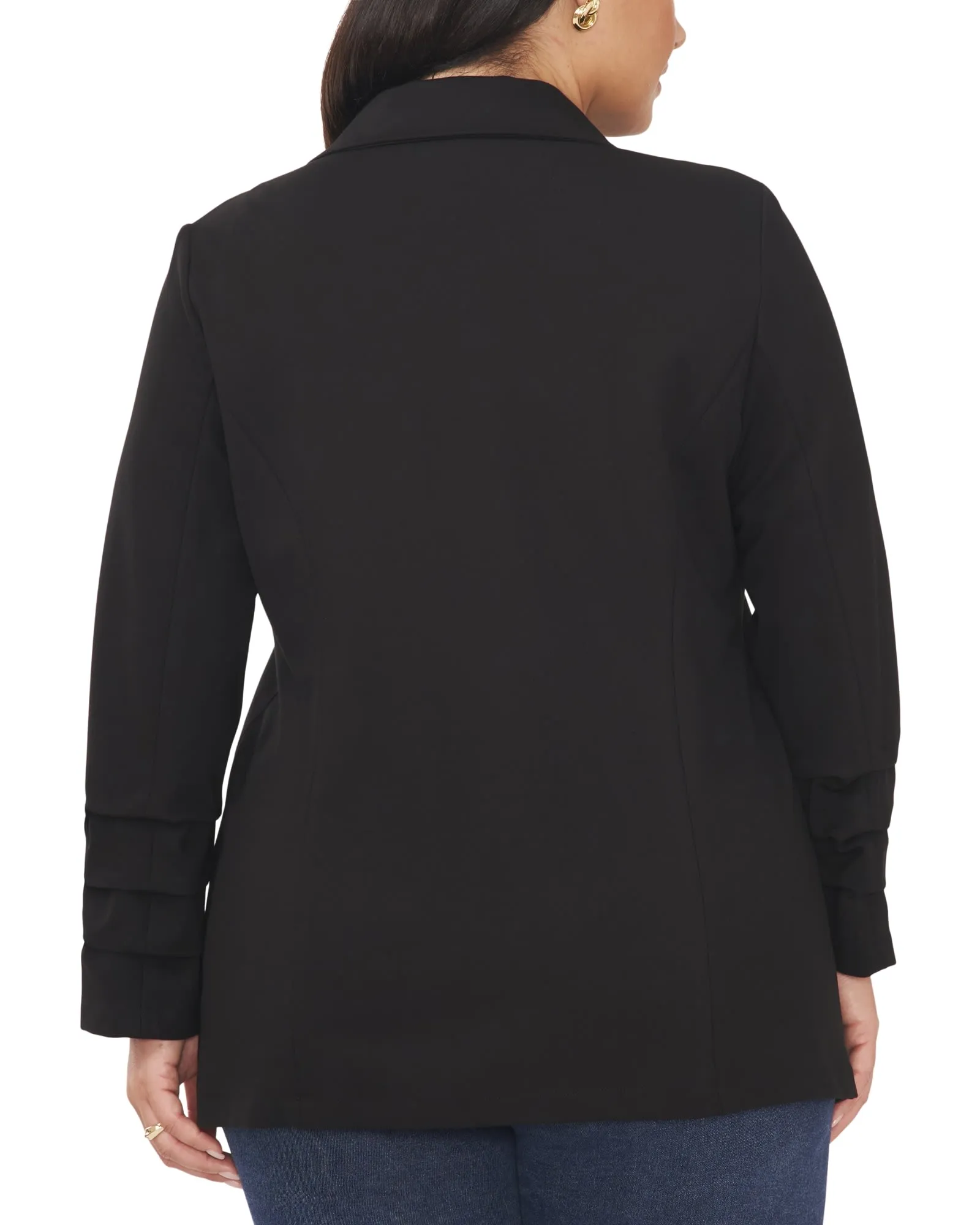 Lydia Ruched Sleeve Blazer | Rich Black