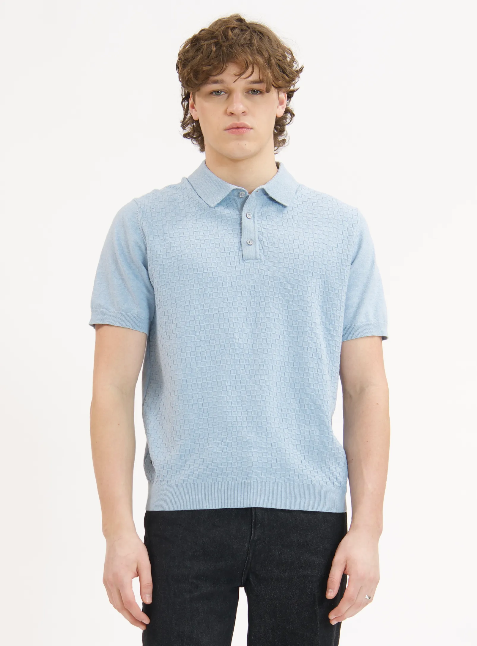 MARC | Polo Buttoned With Front Texture||MARC | Polo À Boutons Avec Texture Sur Le Devant