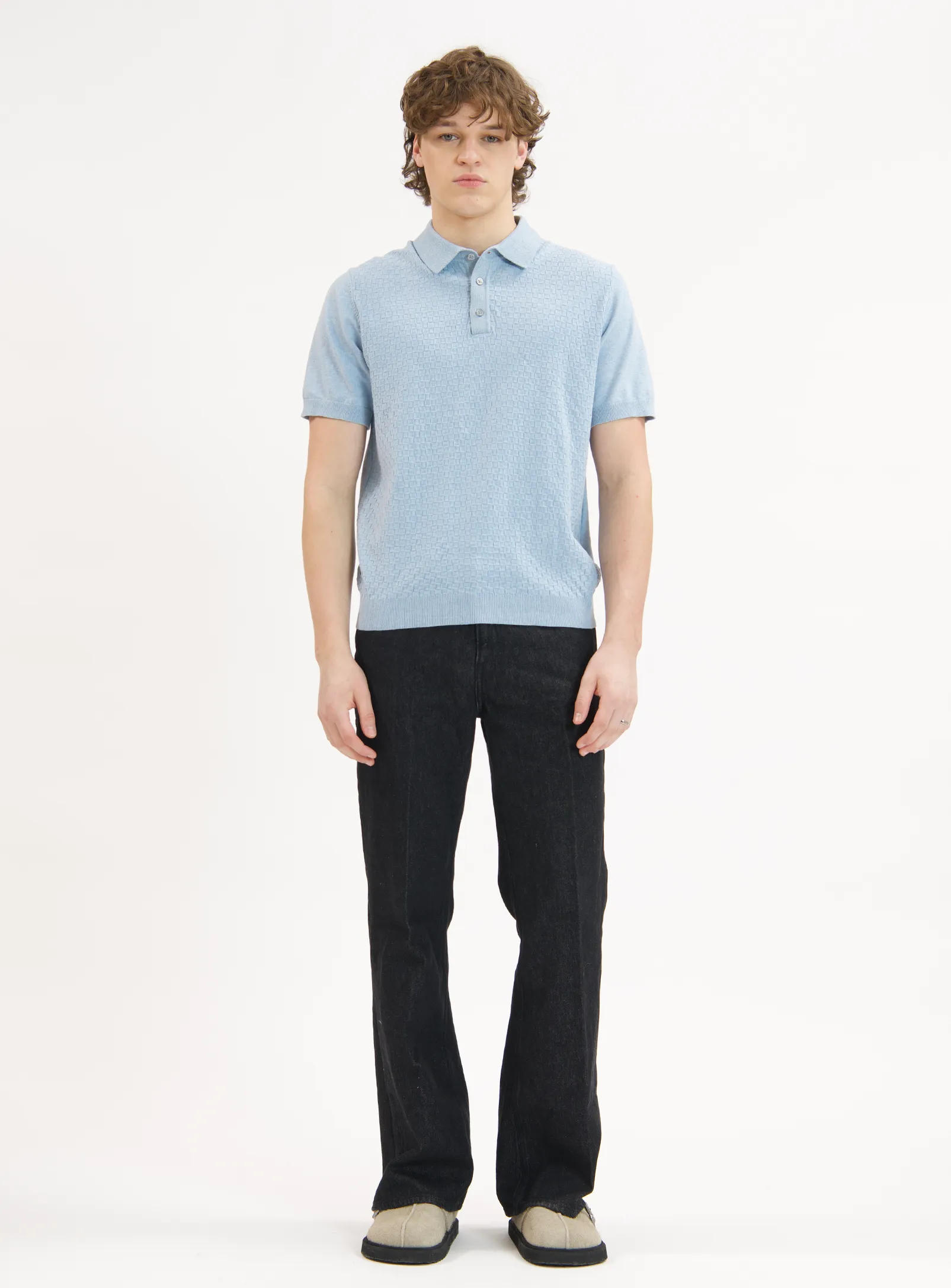 MARC | Polo Buttoned With Front Texture||MARC | Polo À Boutons Avec Texture Sur Le Devant