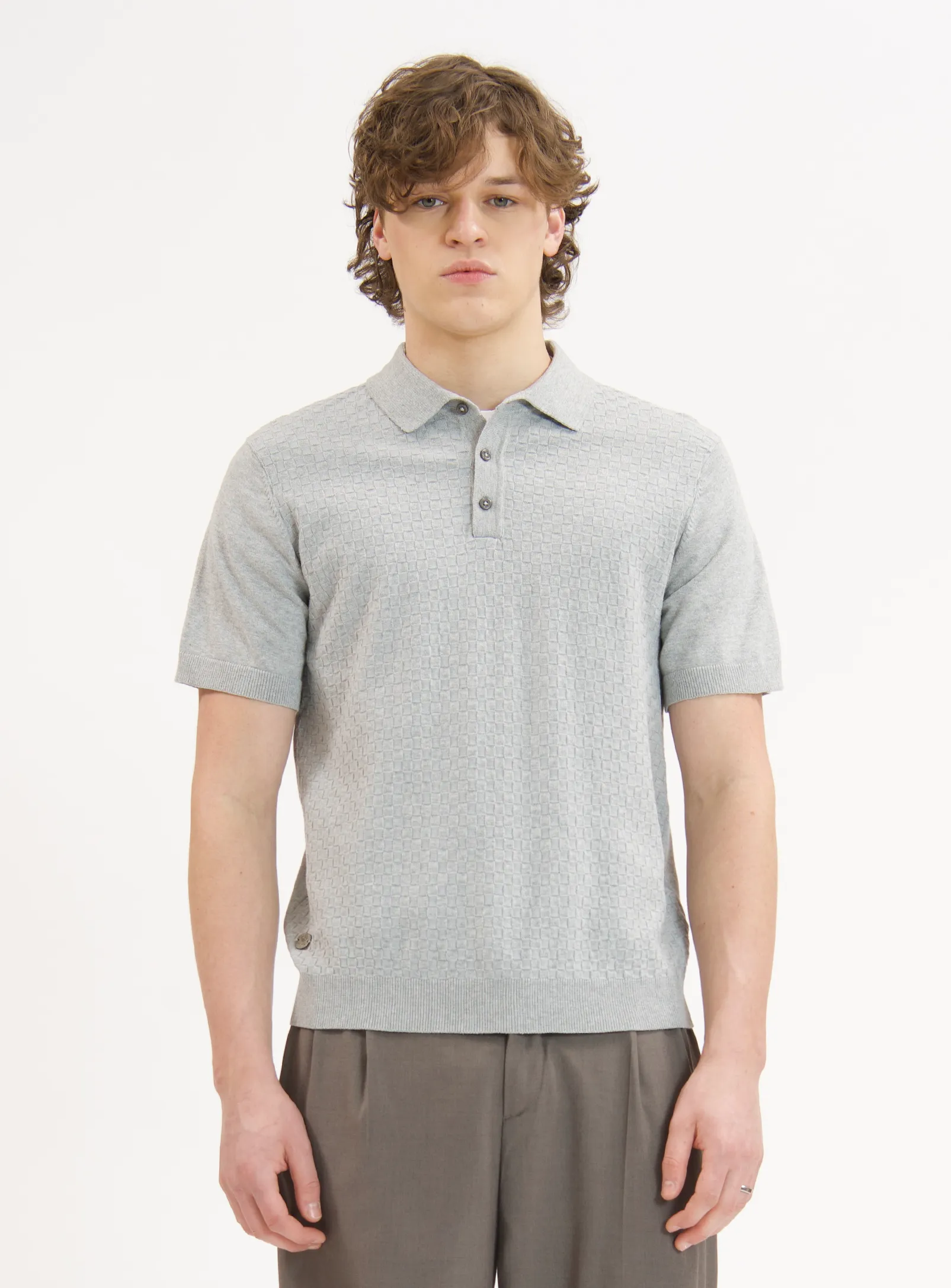 MARC | Polo Buttoned With Front Texture||MARC | Polo À Boutons Avec Texture Sur Le Devant