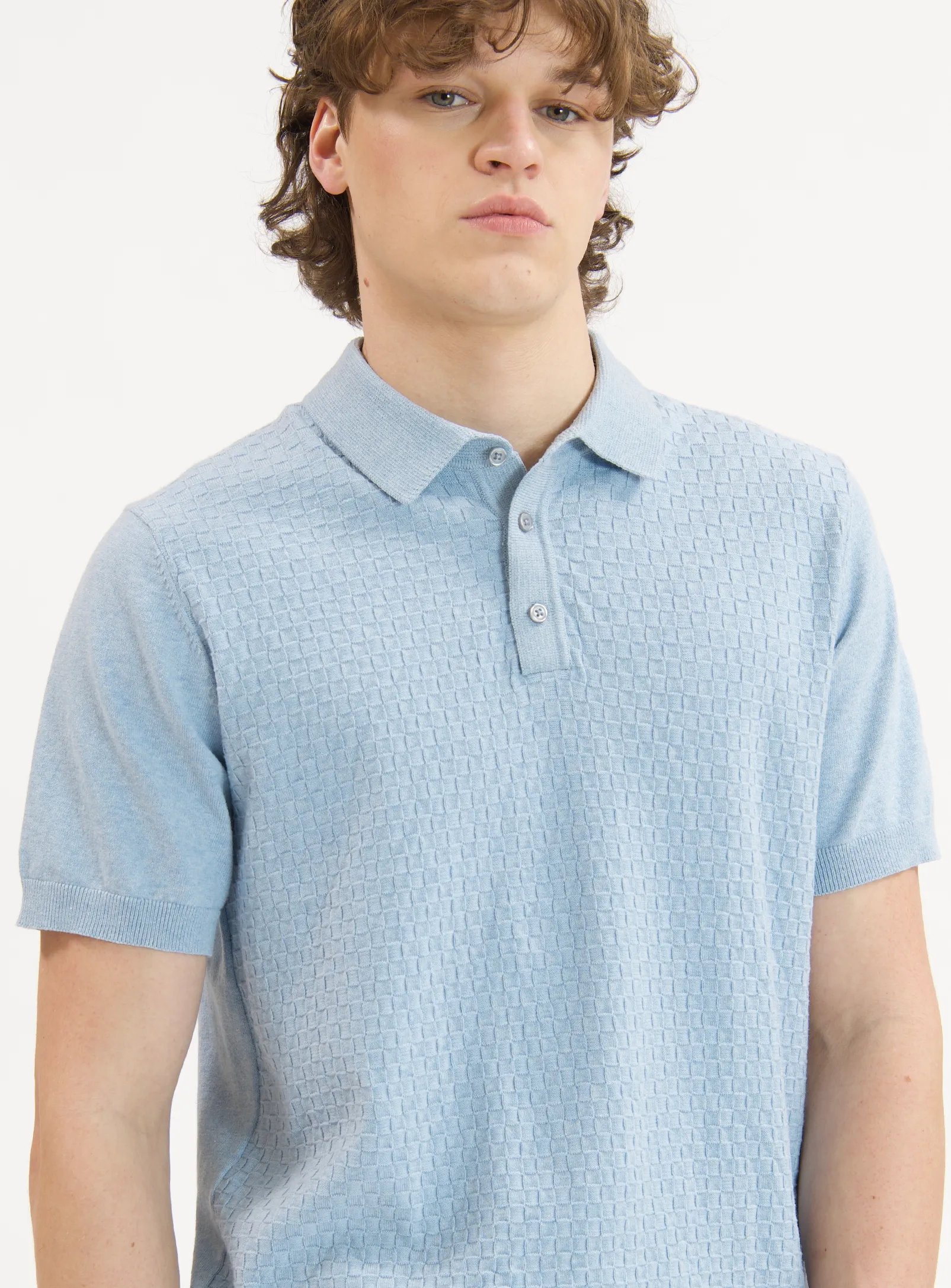 MARC | Polo Buttoned With Front Texture||MARC | Polo À Boutons Avec Texture Sur Le Devant