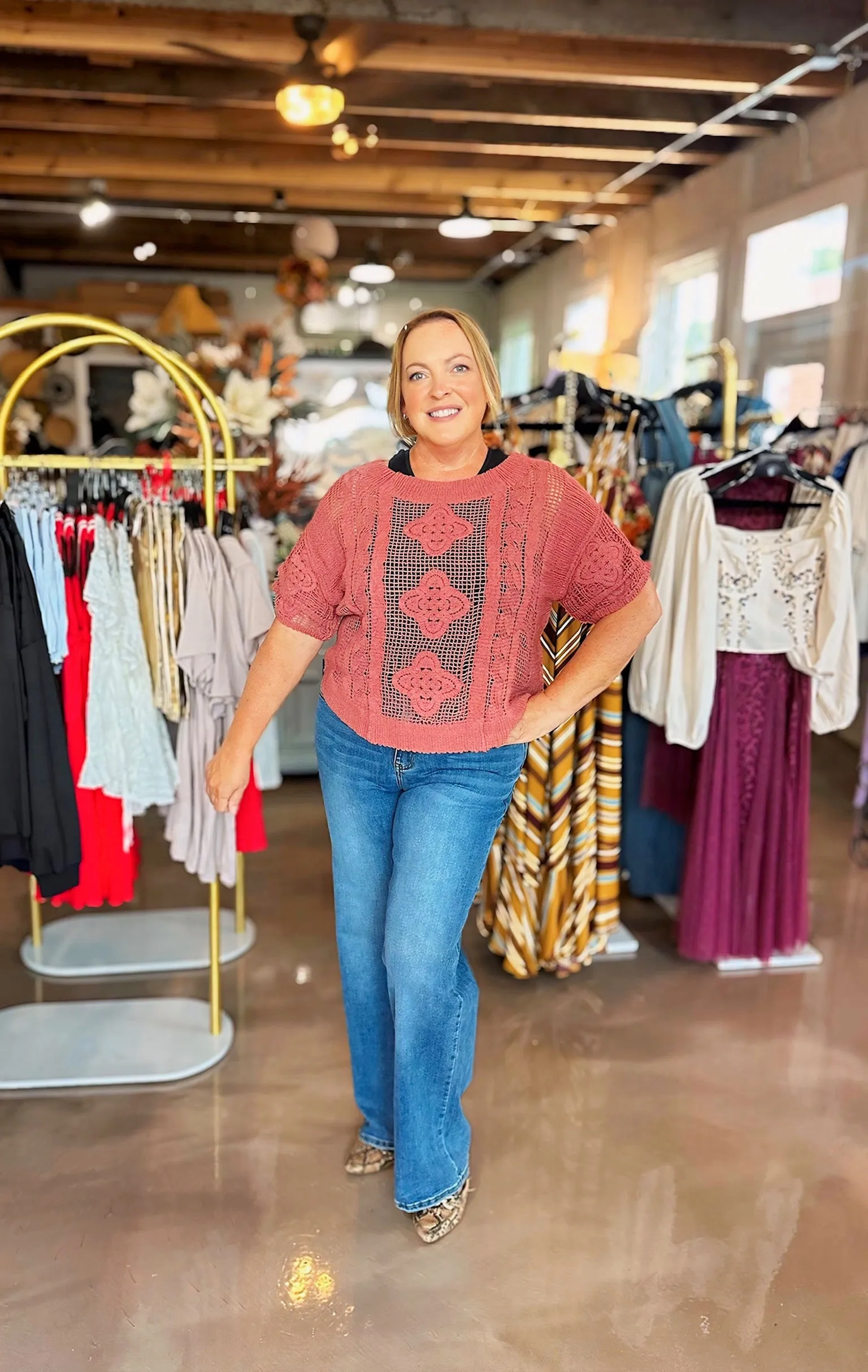 Marsala Crochet Top