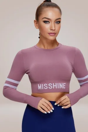 Mauve Athleisure Long Sleeve Crop Top