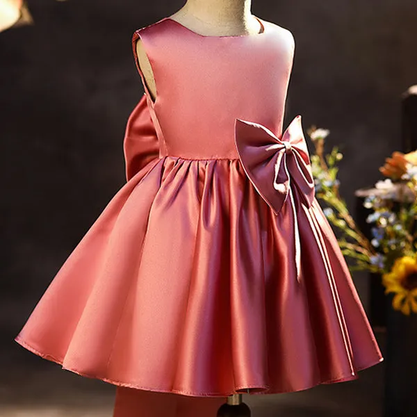 Maya Elegant Satin Flower Girl Dress